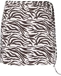 Reina Olga - Behati Zebra-print Wrap Skirt Mocha - Lyst