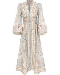 Zimmermann - Indra Linen Long Dress - Lyst