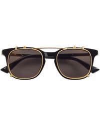 Bottega Veneta - Classic Square Clip On Sunglasses - Lyst