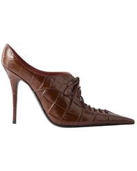 AMINA MUADDI - Kim Mule 105 Croc Effect Leather - Lyst