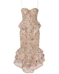 Zimmermann - Rebellion Ruffled Midi Dress - Lyst