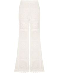 Zimmermann - Aster Embroidered Palazzo Pants - Lyst