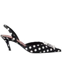 AMINA MUADDI - Camelia Sling 60 Black Polka Dot Satin - Lyst