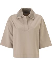 Brunello Cucinelli - Techno Couture Fleece Polo Top - Lyst