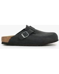 Birkenstock Boston Oiled Leather Sandals - Black