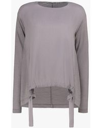 Transit Wool And Silk-blend Top With Jersey - Gray