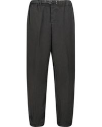 White Sand Balloon Fit Relaxed Pants - Black