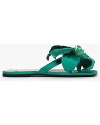 N°21 Flower-embellished Sandals - Green