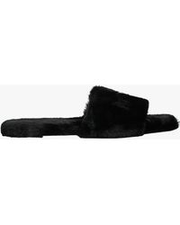 N°21 Eco Fur Slippers - Black