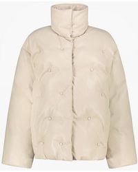 Dorothee Schumacher Smooth Structure Vegan Leather Puffer Jacket - Natural