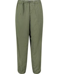 White Sand Balloon Fit Relaxed Pants - Green