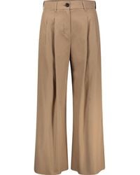 Max Mara Pleated Camel Flared Trousers - Natural
