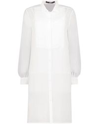 Karl Lagerfeld Lantern Sleeve Longline Shirt - White