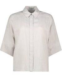 DRYKORN Loose Fit Spread Collar Shirt - Gray