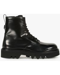 Furla Rita Leather Combat Boots - Black