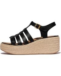 Fitflop - Platfforms Espadrille Leather Fisherman Wedge Sandals - Lyst