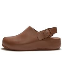 Fitflop - Shuv Leather Back-Strap Mules, Tan, Size: Uk - Lyst