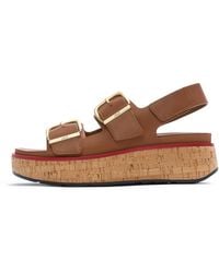 Fitflop - Gen-Ff Max Buckle Leather/Cork Back-Strap Sandals - Lyst