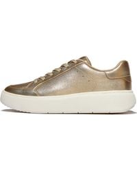 Fitflop - Rtg Metallic-Leather Trainers - Lyst