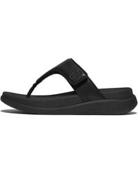 Fitflop - Women F-mode Go Adjustable Toe-post Sandals Faux Leather Pu - Lyst