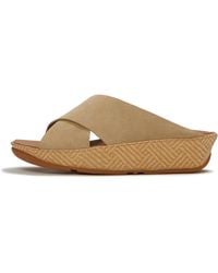 Fitflop - Lulu Lux Graphic-Weave Suede Cross Slides - Lyst