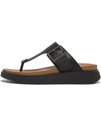 Fitflop - Gen-Ff Buckle Leather Toe-Post Sandals - Lyst