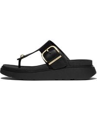 Fitflop - Gen-Ff Buckle Leather Toe-Post Sandals - Lyst