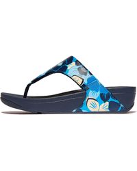 Fitflop - Women Lulu Flowerz Leather Toe-post Sandals, Markdown - Lyst