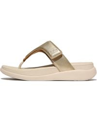 Fitflop - Women F-mode Go Adjustable Toe-post Sandals Faux Leather Pu - Lyst