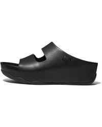 Fitflop - Shuv Two-Bar Leather Slides - Lyst