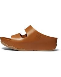 Fitflop - Shuv Two-Bar Leather Slides - Lyst