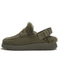 Fitflop - Gen-Ff Shearling Back-Strap Mules Suede/Shearling, Deep, Size: Uk - Lyst