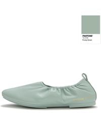Fitflop - Delicato X Pantone Poise Leather Ballerinas, Frosty, Size: Uk - Lyst