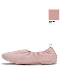 Fitflop - Delicato X Pantone Poise Leather Ballerinas, Misty Rose, Size: Uk - Lyst