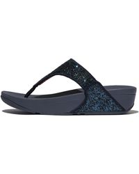 Fitflop - Lulu Glitter Toe-Post Sandals Pu/Glitter - Lyst