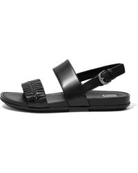 fitflop buckle up leather slides