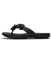 Fitflop - Gracie Flower Leather Flip-Flops - Lyst