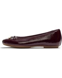 Fitflop - Delicato Bow Textured Patent-Leather Ballerinas - Lyst