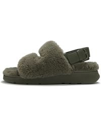 Fitflop - Gen-Ff Shearling Two-Bar Sandals Leather/Shearling, Deep, Size: Uk - Lyst