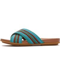 Fitflop - Gracie Stripe-Webbing Cross Slides - Lyst