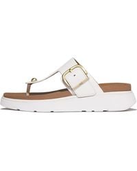 Fitflop - Gen-Ff Buckle Leather Toe-Post Sandals - Lyst
