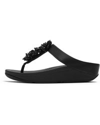 Fitflop - Fino Bead-Cluster Toe-Post Sandals Leather/Pu, Size: Uk - Lyst