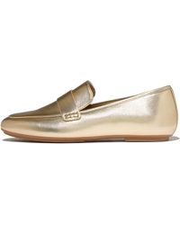 Fitflop - Delicato Soft Metallic-Leather Loafers - Lyst