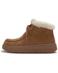 Fitflop - Gen-Ff Shearling Boots Suede/Fur, Terracotta, Size: Uk - Lyst