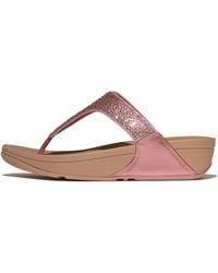 Fitflop - Lulu Crystal-Mix Metallic Toe-Post Sandals - Lyst