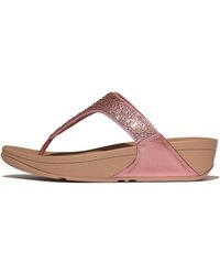 Fitflop - Lulu Crystal-Mix Metallic Toe-Post Sandals - Lyst