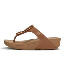 Fitflop - Lulu Marbled-Stone Toe-Post Sandals - Lyst