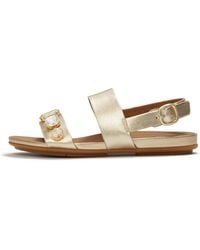 Fitflop - Gracie Ultra-Jewel Metallic-Leather Back-Strap Sandals - Lyst