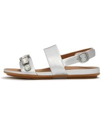 Fitflop - Gracie Ultra-Jewel Metallic-Leather Back-Strap Sandals - Lyst