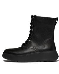 Fitflop - F-Mode Tumbled-Leather Ankle Boots - Lyst